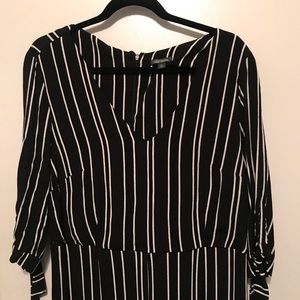 Black and white striped jumpsuit